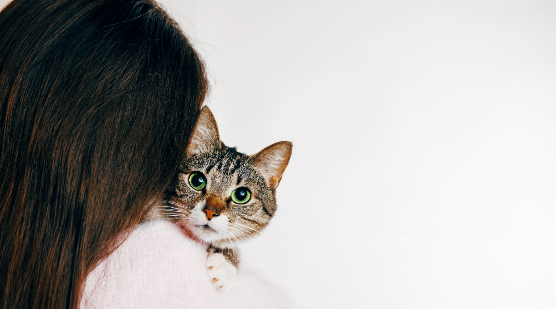 Woman holding cat