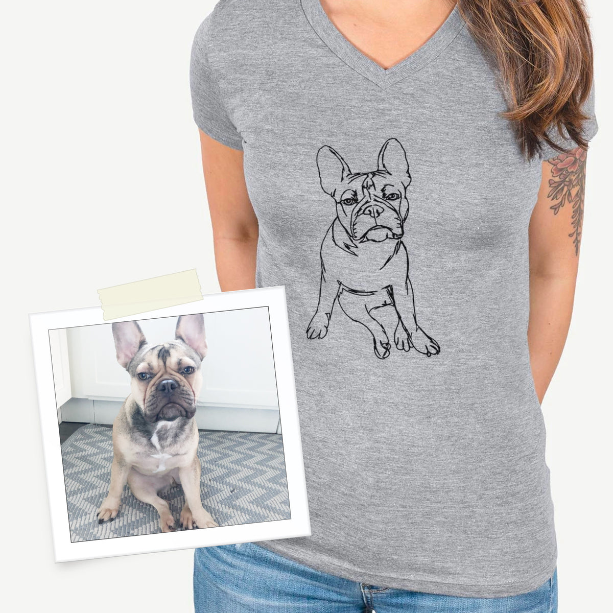 Custom Doodled Pet Portrait | T-Shirt - Inkopious