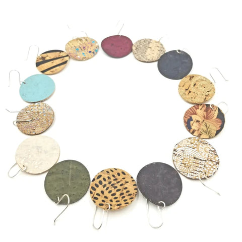 Circle Cork Earrings-Design Your Own