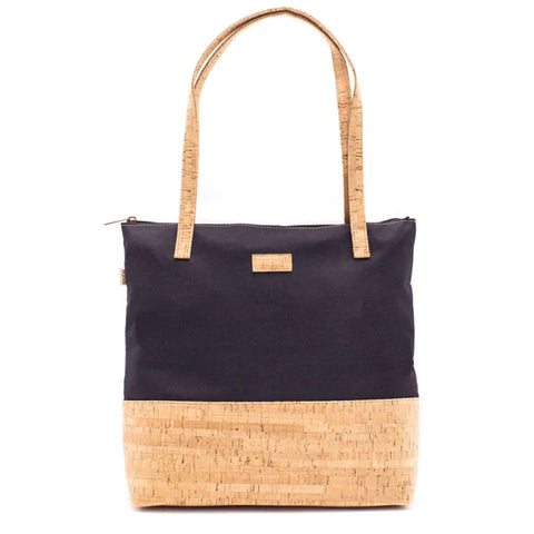 Black & Tan Cork Tote