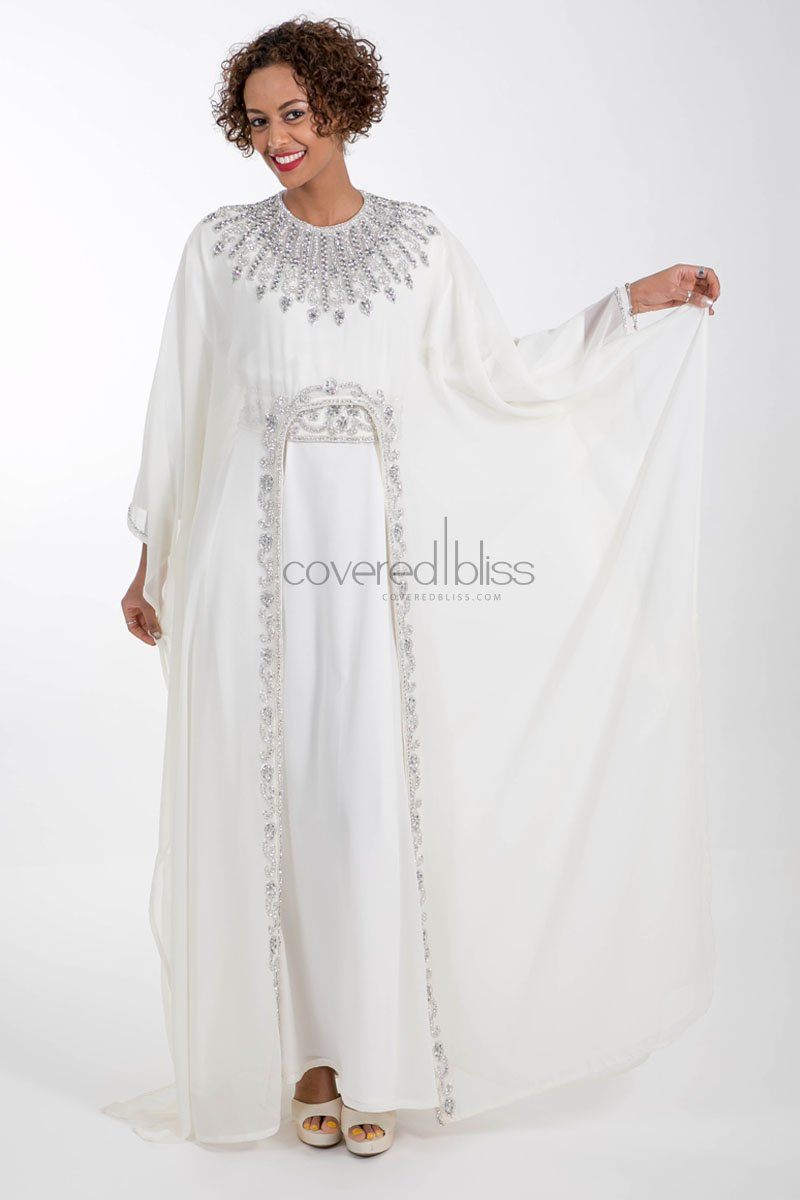 silver kaftan dress