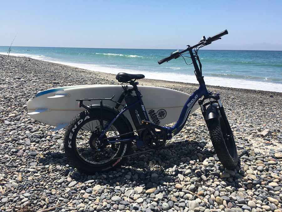 electric bike with surfboard rack