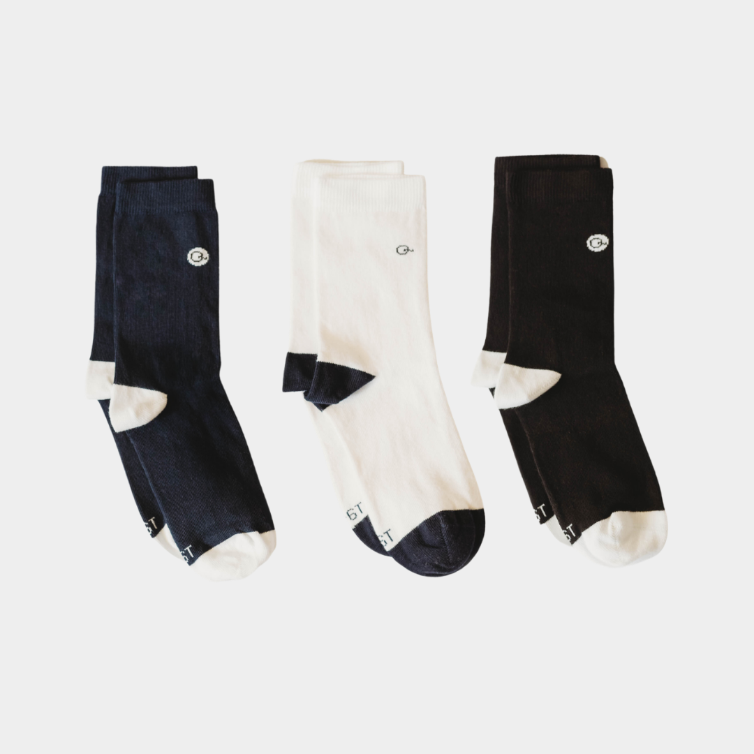 Image of Uniform Socks Mixed Bundle [3 pairs] - 98% Organic Cotton