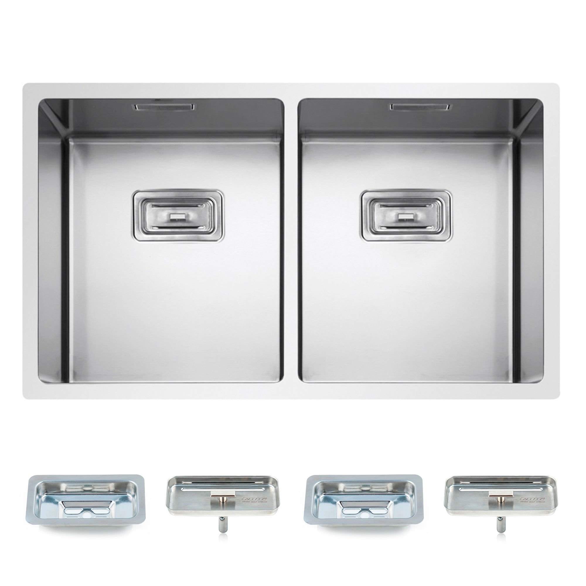 Rodi Elite Minimalist Box Lux 75 Double Kitchen Stainless