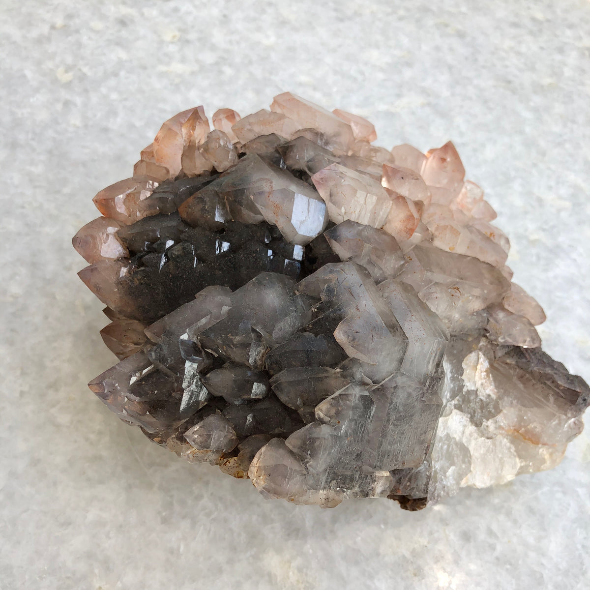 Secondary Amethyst on Hematite - Castle at Dawn