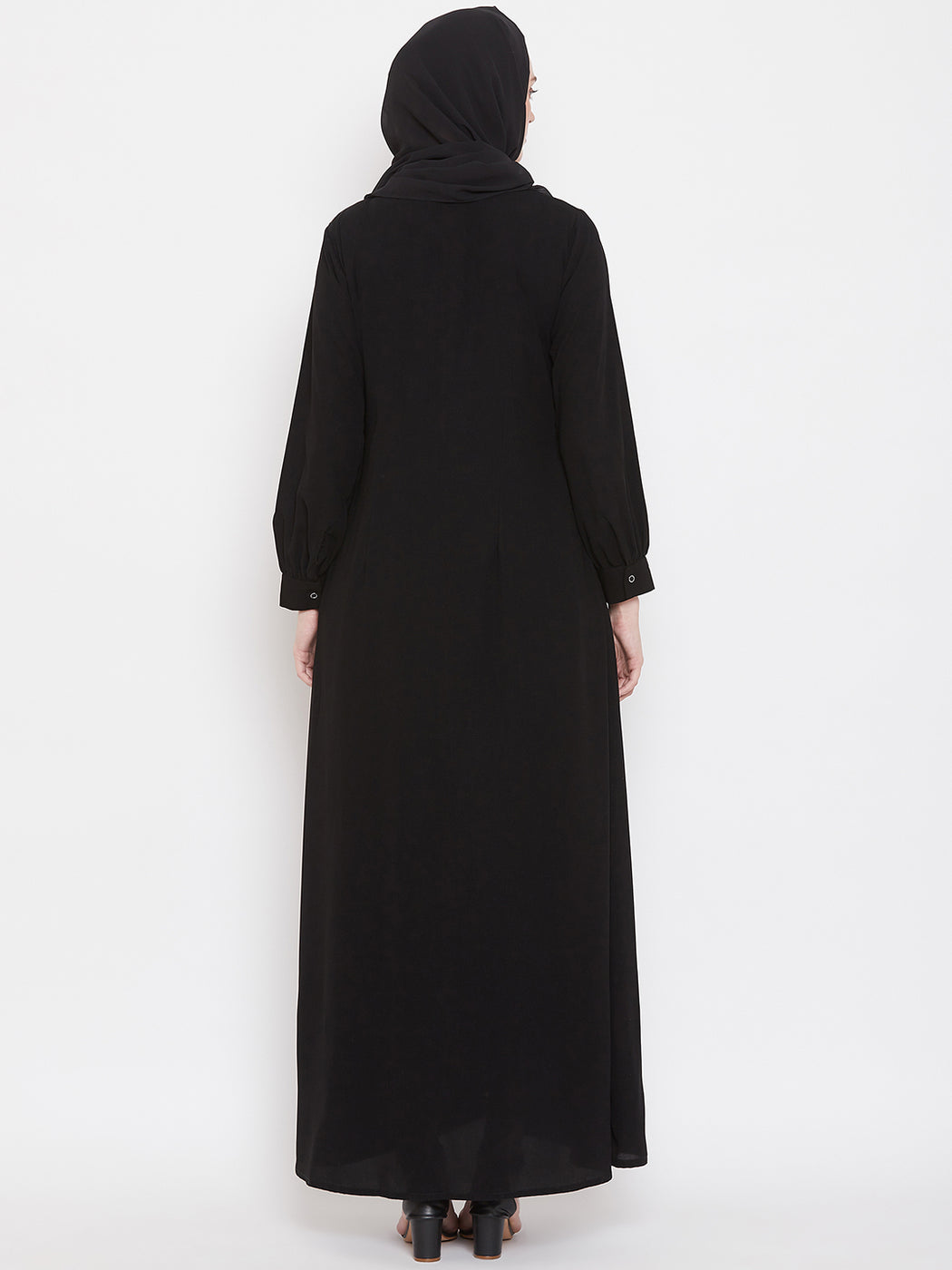 Nabia Front Open Abaya with Georgette Hijab