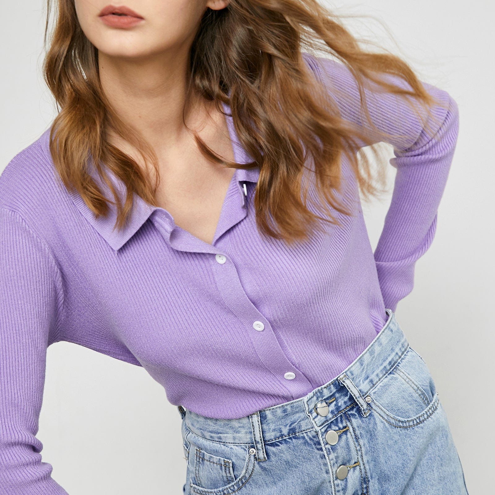 Atley Violet Rib Cardigan
