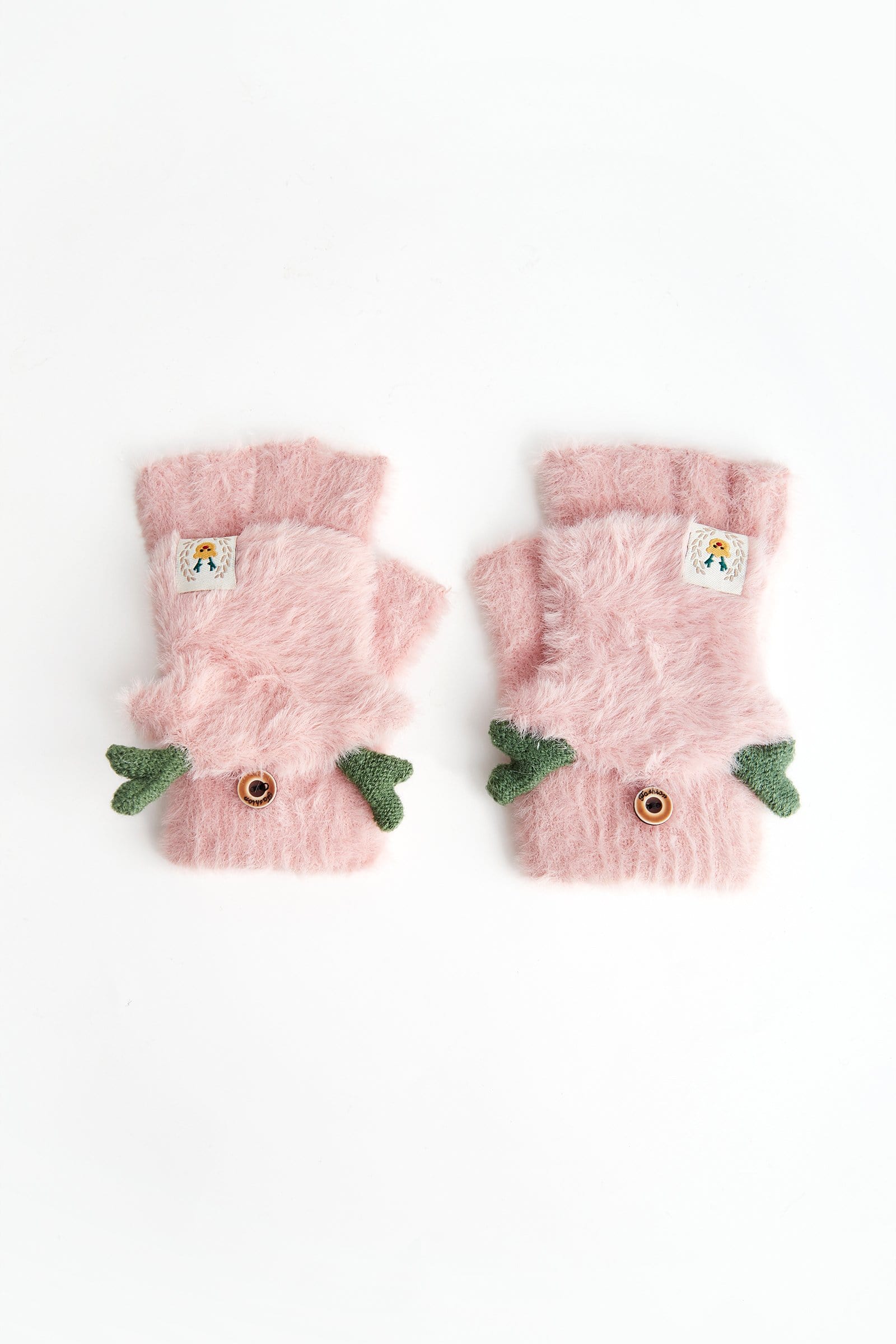 

Myla Pink Knit Open Finger Gloves