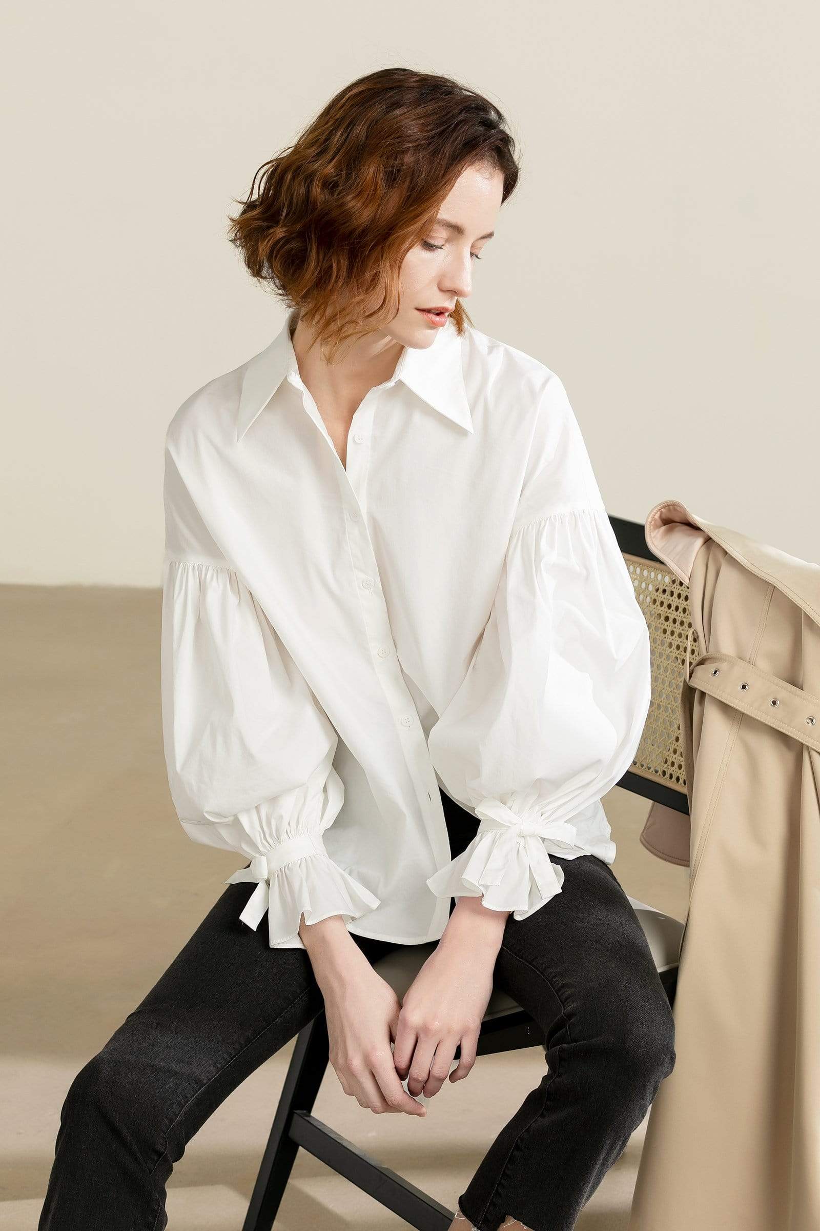 Bibiy ANNE RIBBON BLOUSE リボンブラウス escolalf.com.br