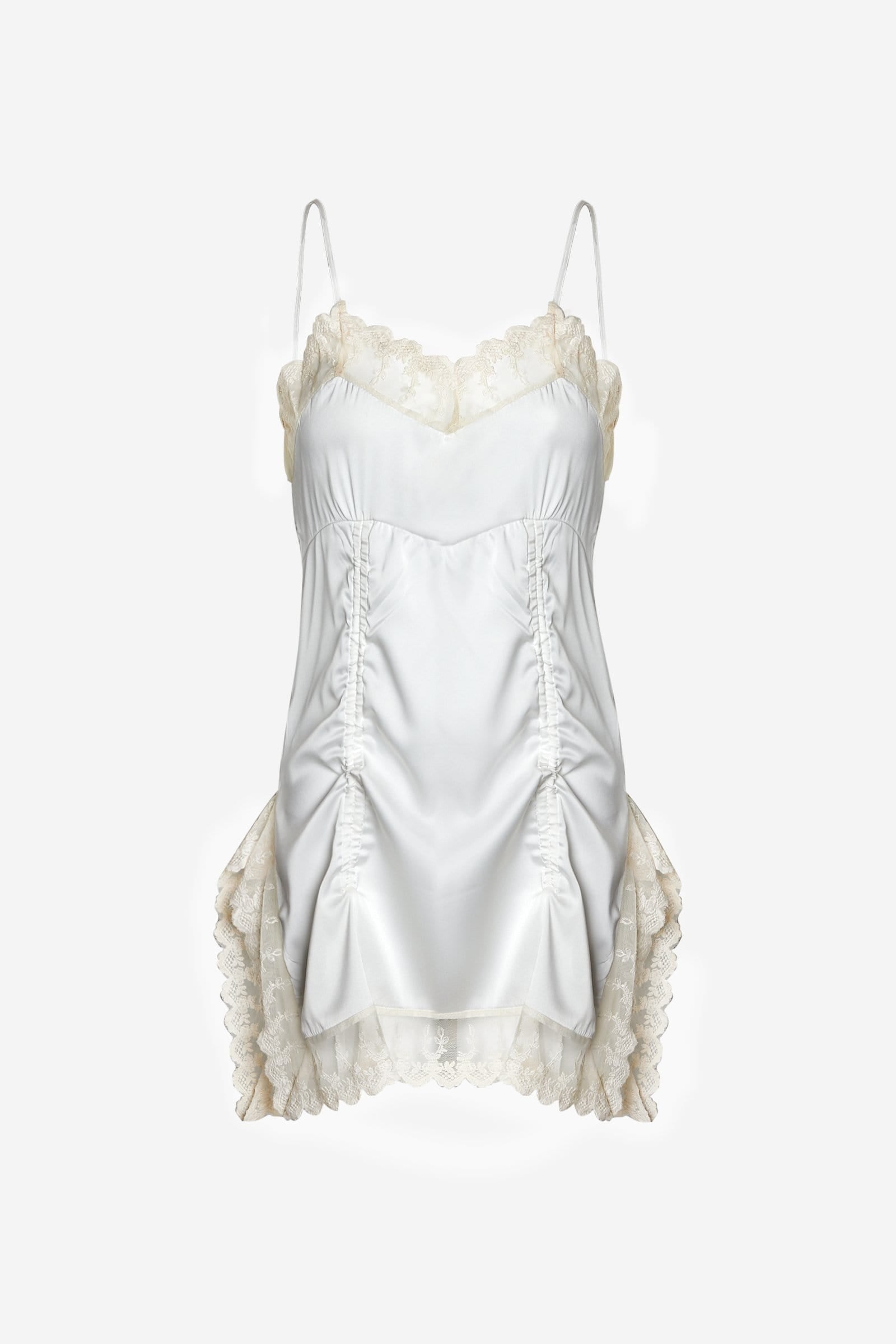 

Kamyla White Lace Trim Sleep Dress