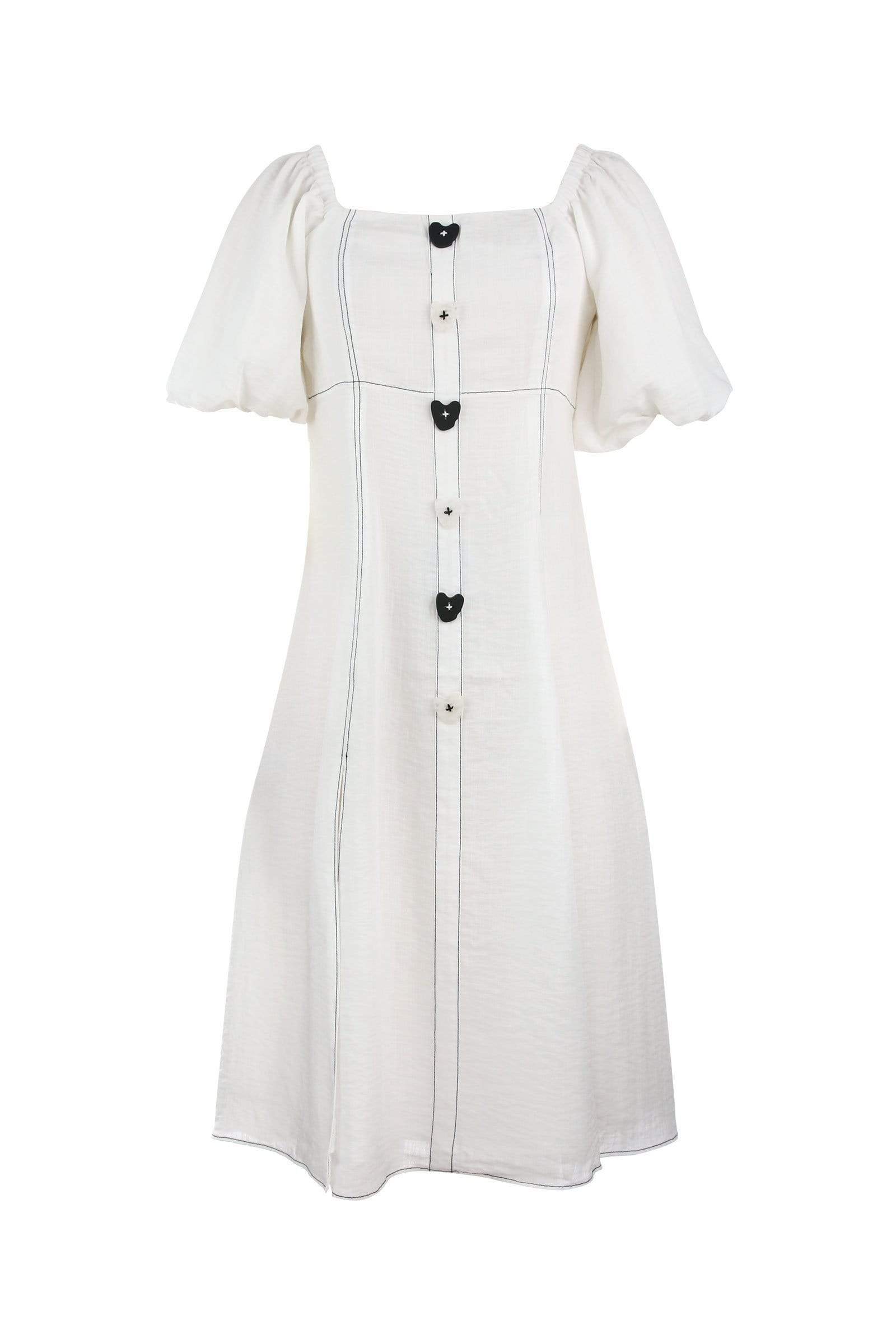 lantern sleeve midi dress