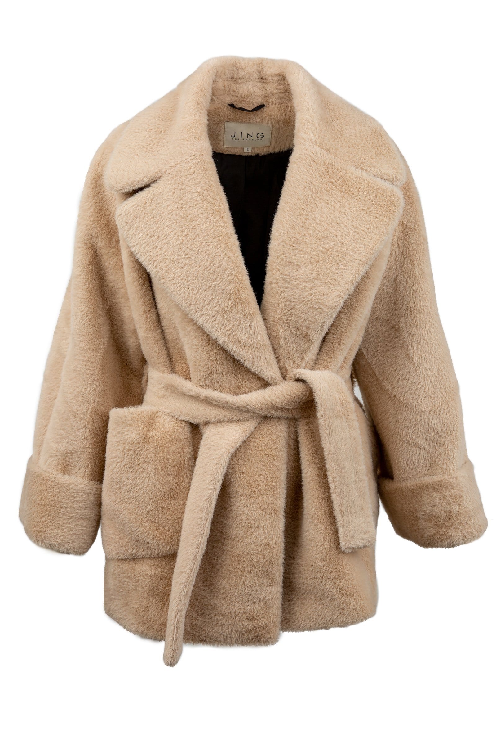 beige wrap coat