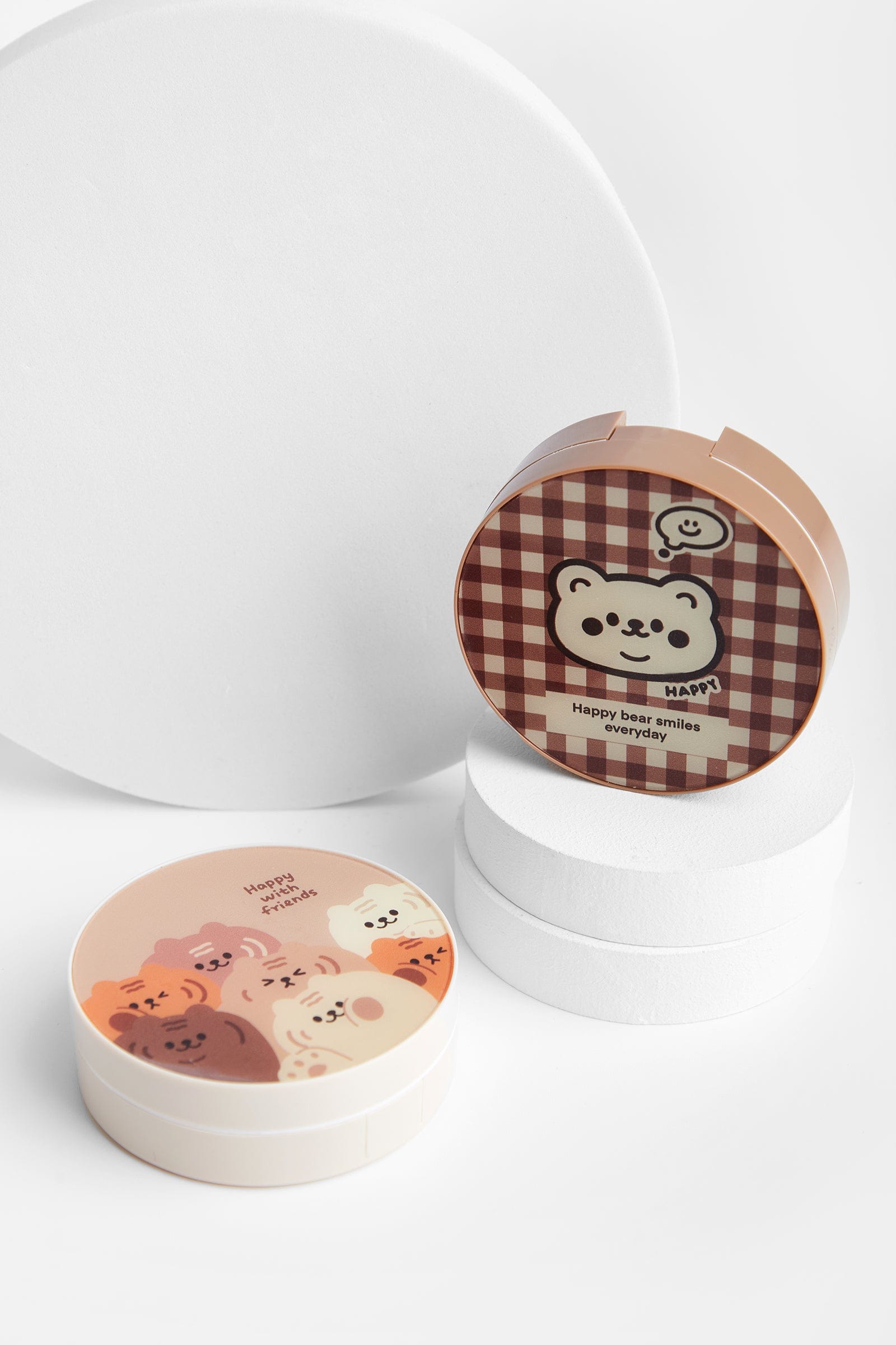 

Dark Red Plaid &Bear Pattern Contact Lens Case