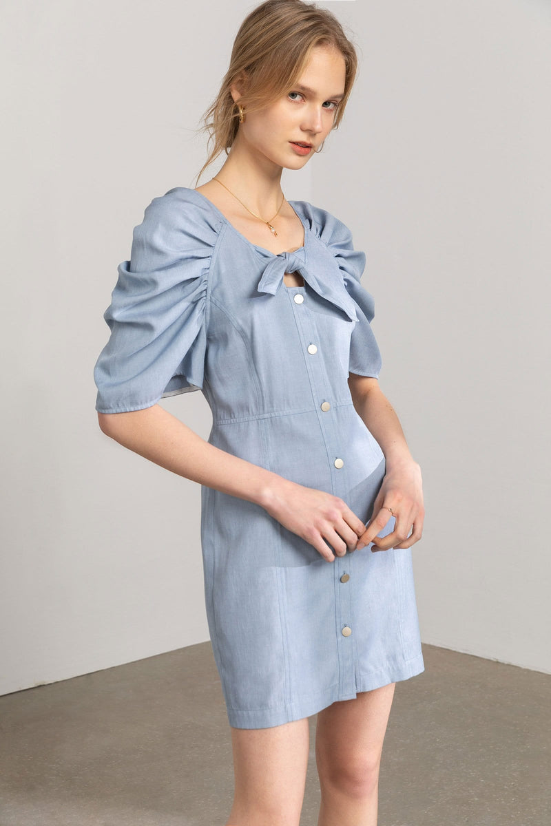 powder blue casual dress