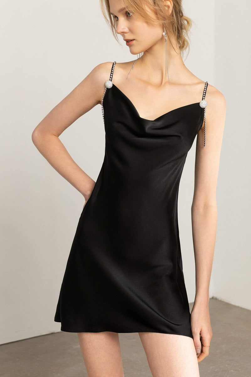 silky cowl neck dress