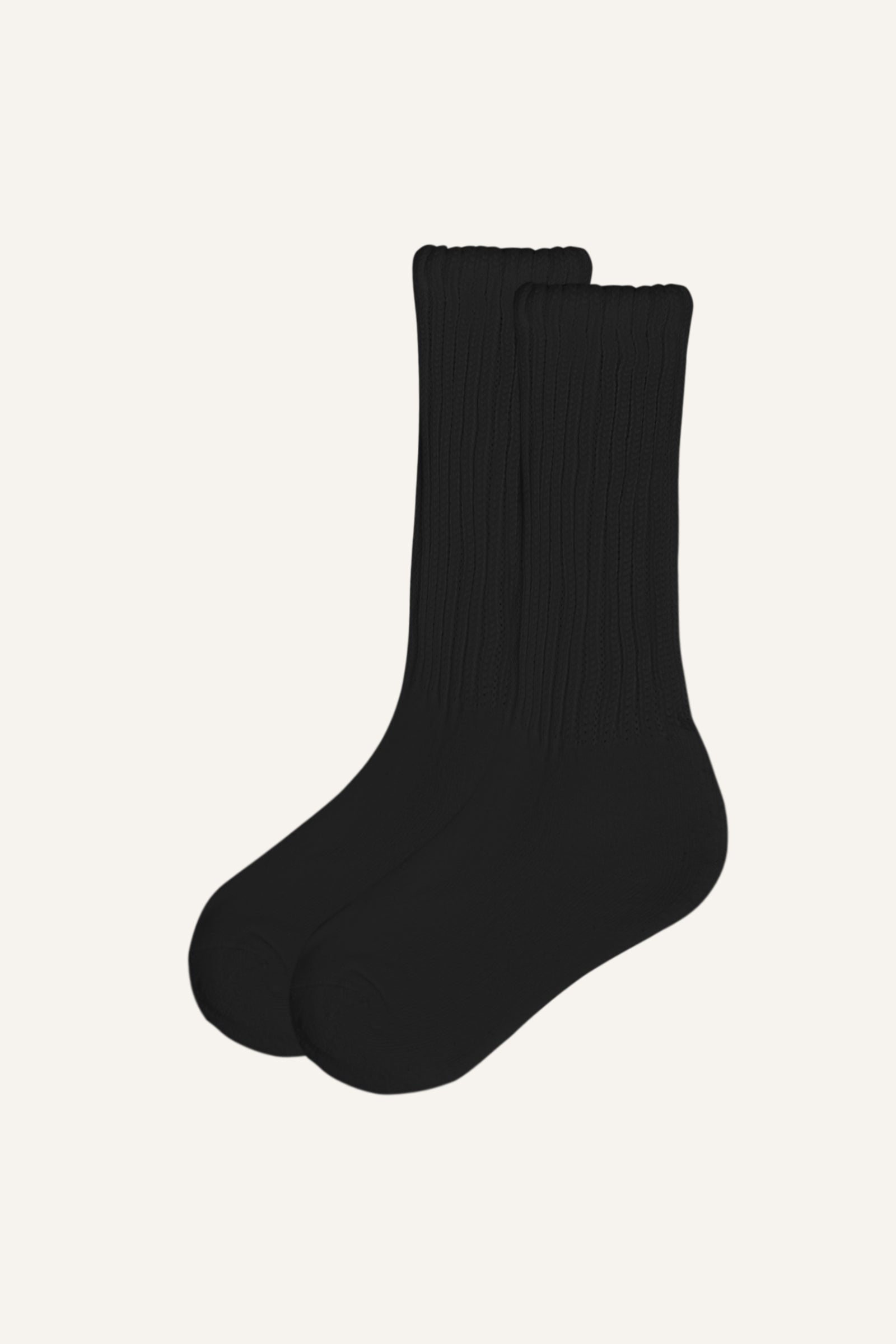 

Black Cotton Slouchy Socks
