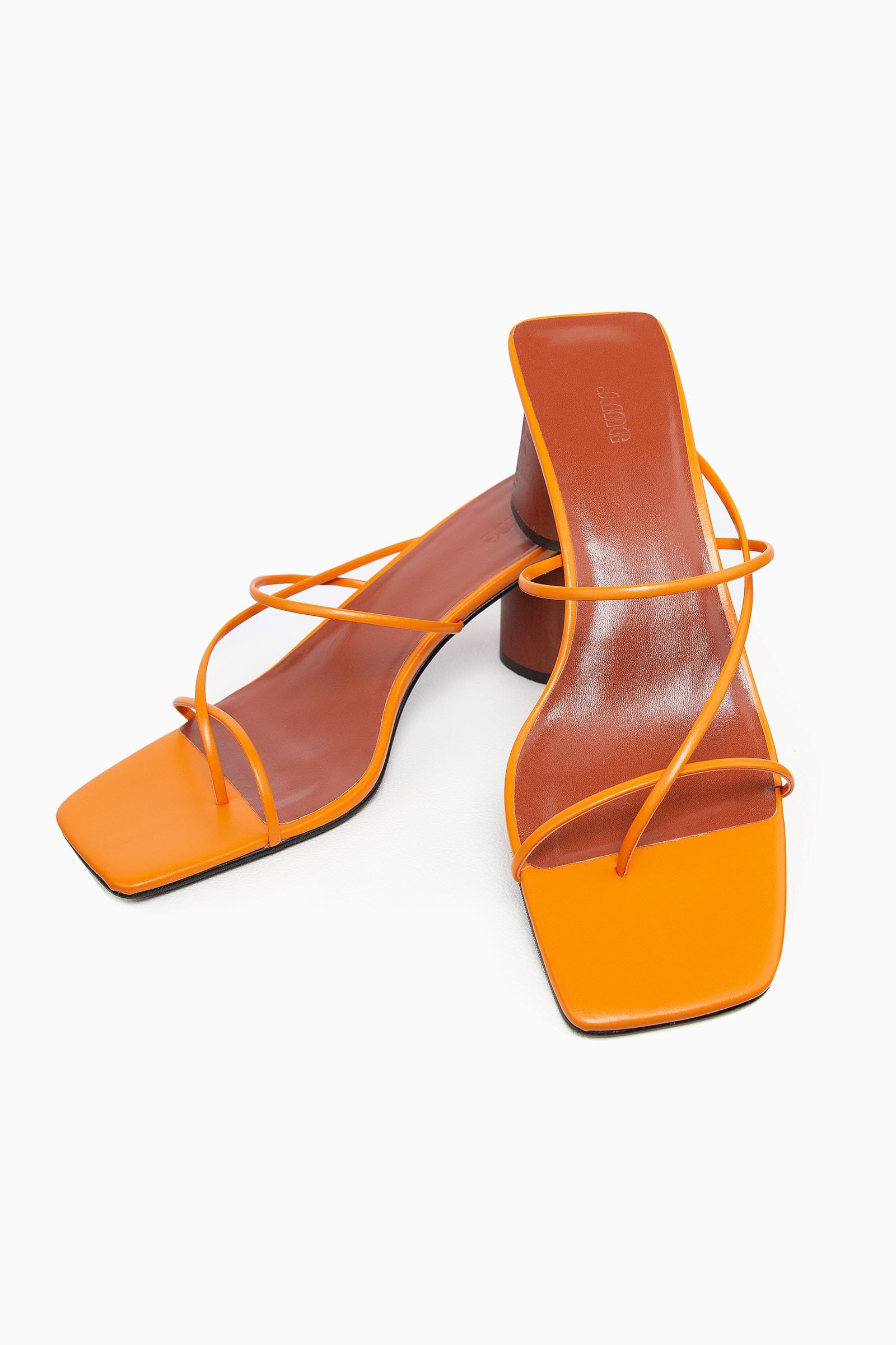 Iviana Orange Square Toe Sandals – J.ING