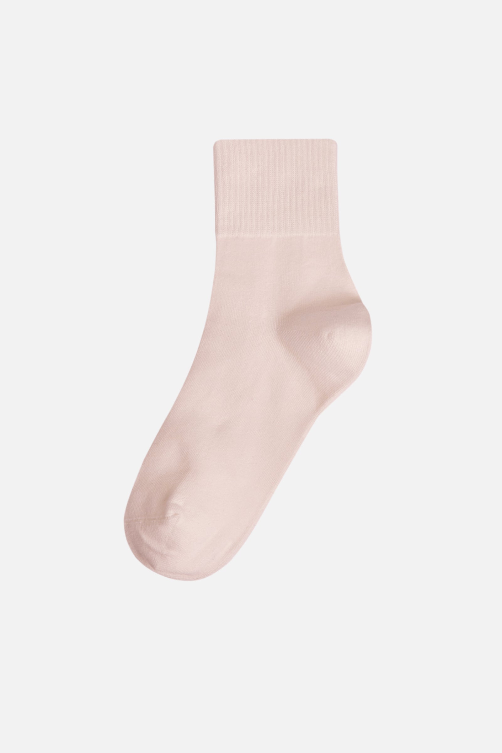 

Pink Ribbed Cuff Cotton Crew Socks