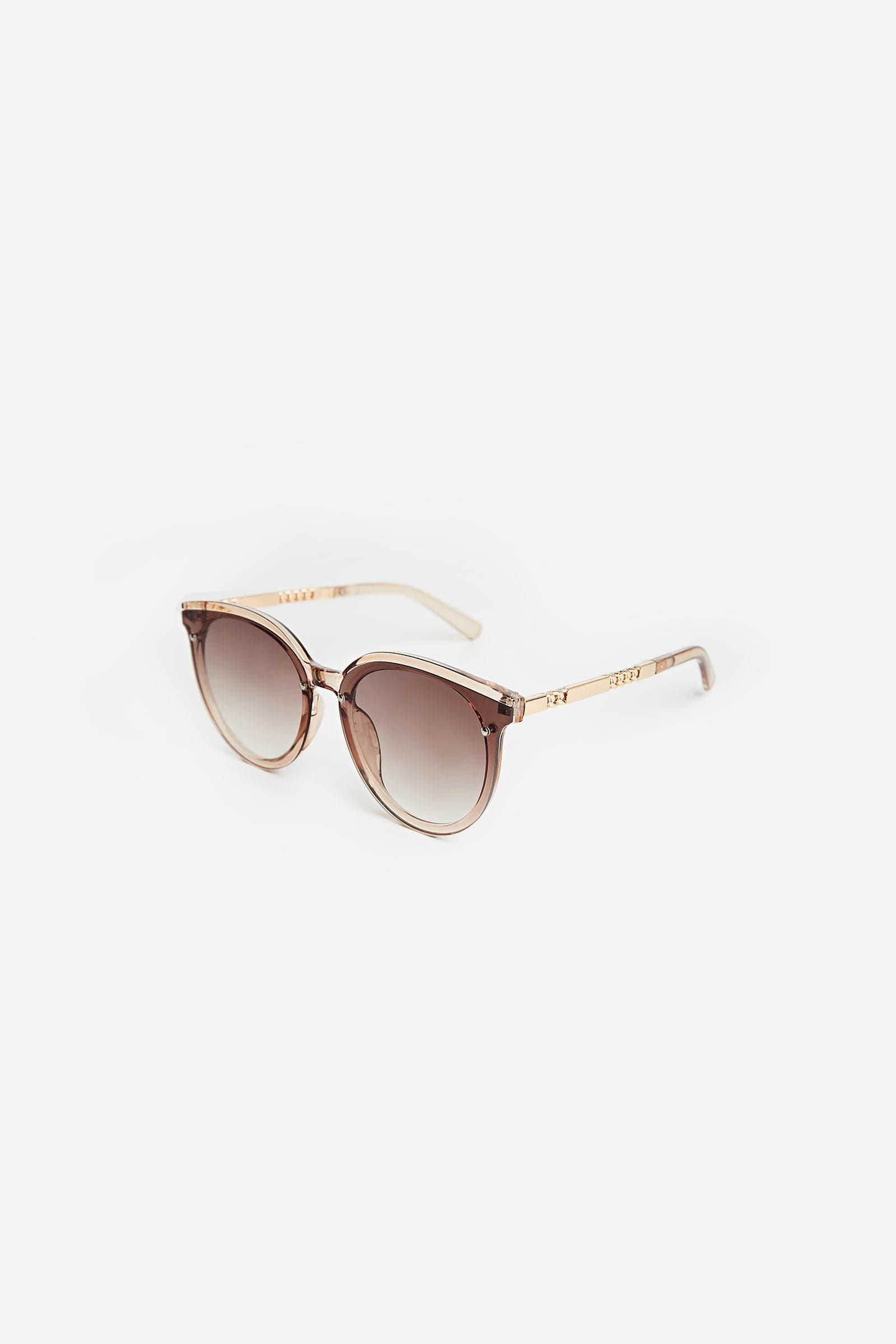 

Brown Chain Detail Round Sunglasses