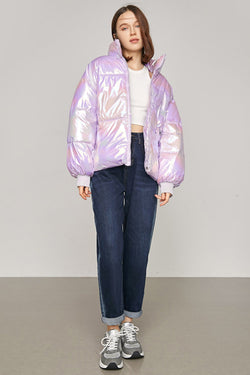 plum puffer jacket