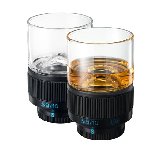 Camera Lens Whiskey Glasses | Novelty Cups for Photographers | Set of 2