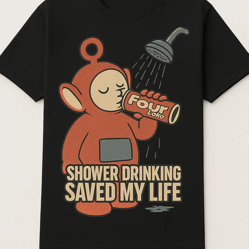 Four Loko Shower Drinking T-Shirt Custom Printed