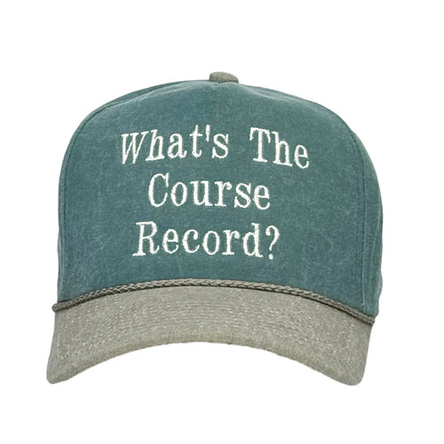 What’s The Course Record Hat Custom Embroidered
