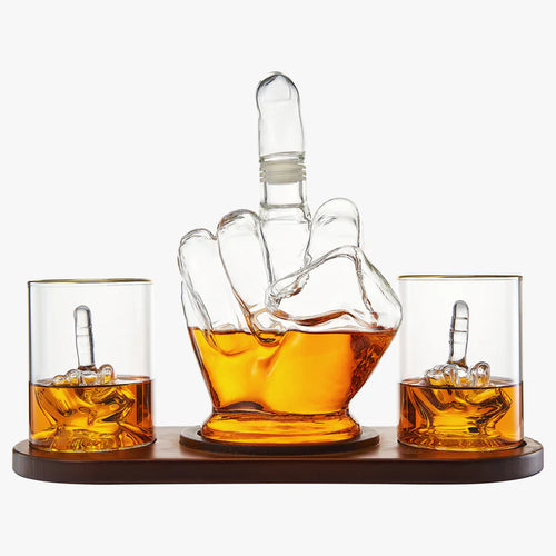 Middle Finger Decanter Novelty Whiskey & Wine Decanter Set