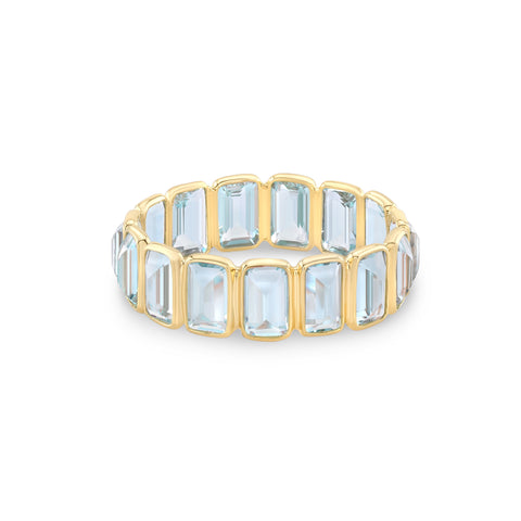 Cleo Ring with Aquamarines in 14K Yellow Gold