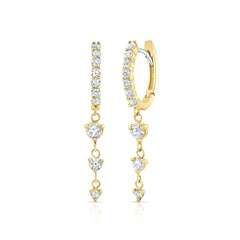 Diamond Hoop Earrings with Diamond Drops by Carter Eve Jewelry