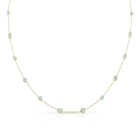 Aquamarine Necklace in 14K Yellow Gold