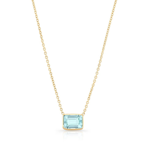 Aquamarine Pendant in 14K Yellow Gold