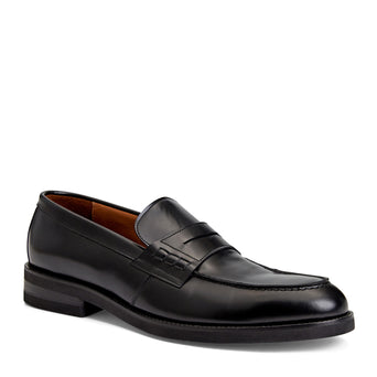 Black Leather Mens Formal Slip On Flats Sandals Loafers Shoes