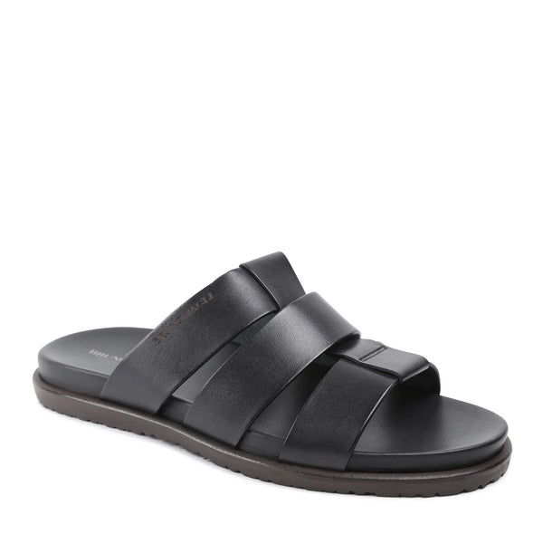 Empoli Leather Slide Sandal - Black – Bruno Magli
