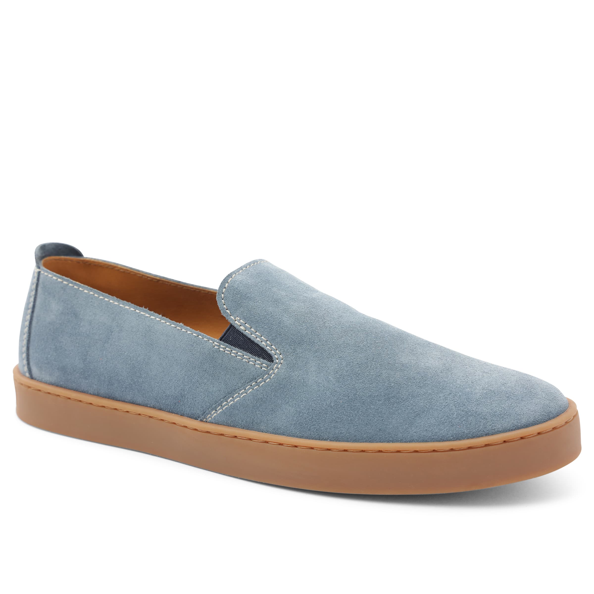 Image of Bilboa Suede Slip On Sneaker - Light Blue