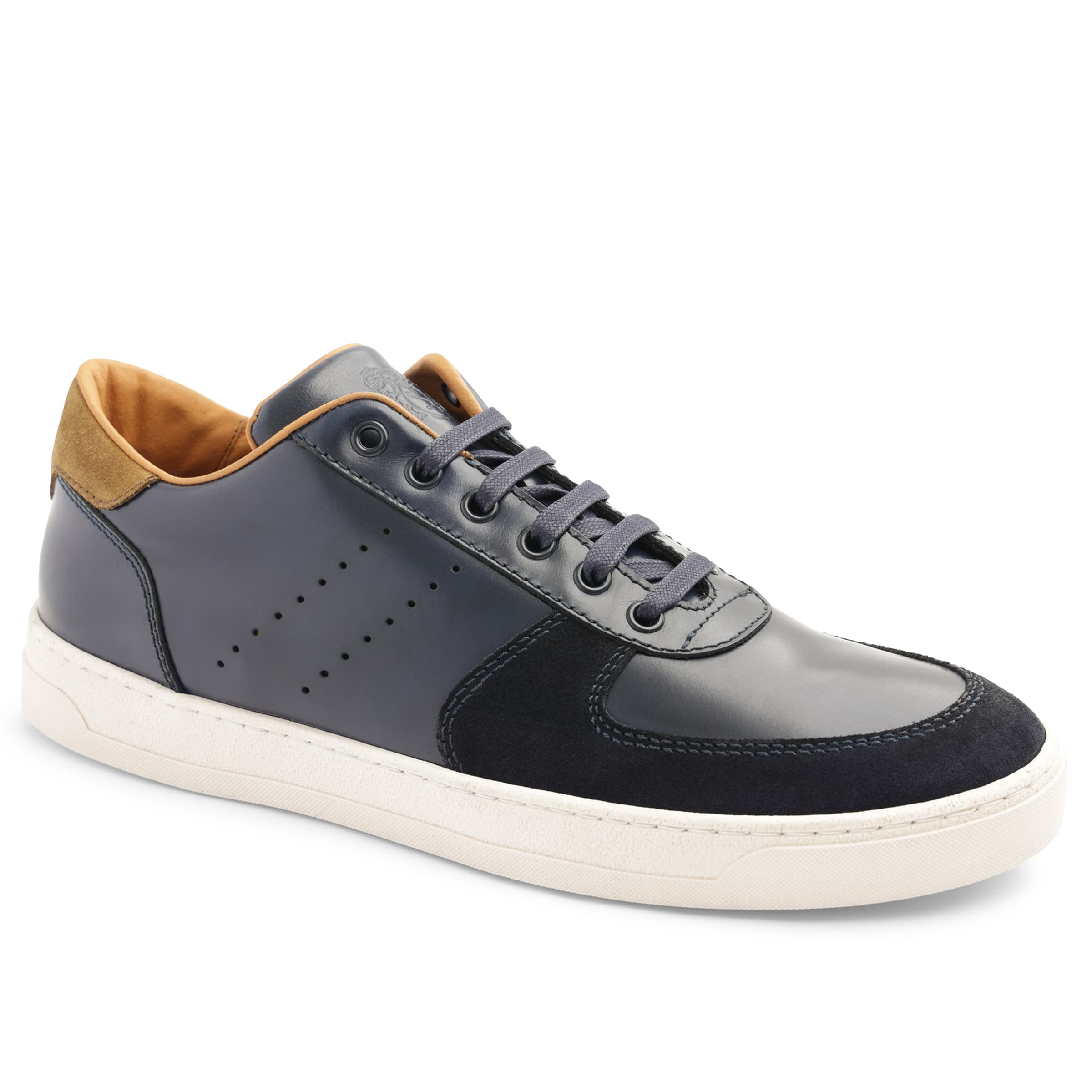 Image of Ducca Lace-Up Leather Oxford Sneaker - Navy