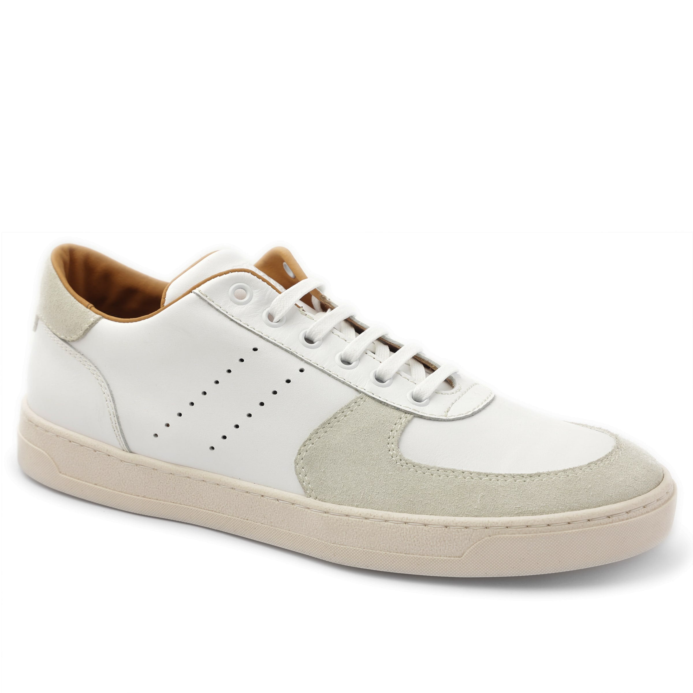 Image of Ducca Lace-Up Leather Oxford Sneaker - White