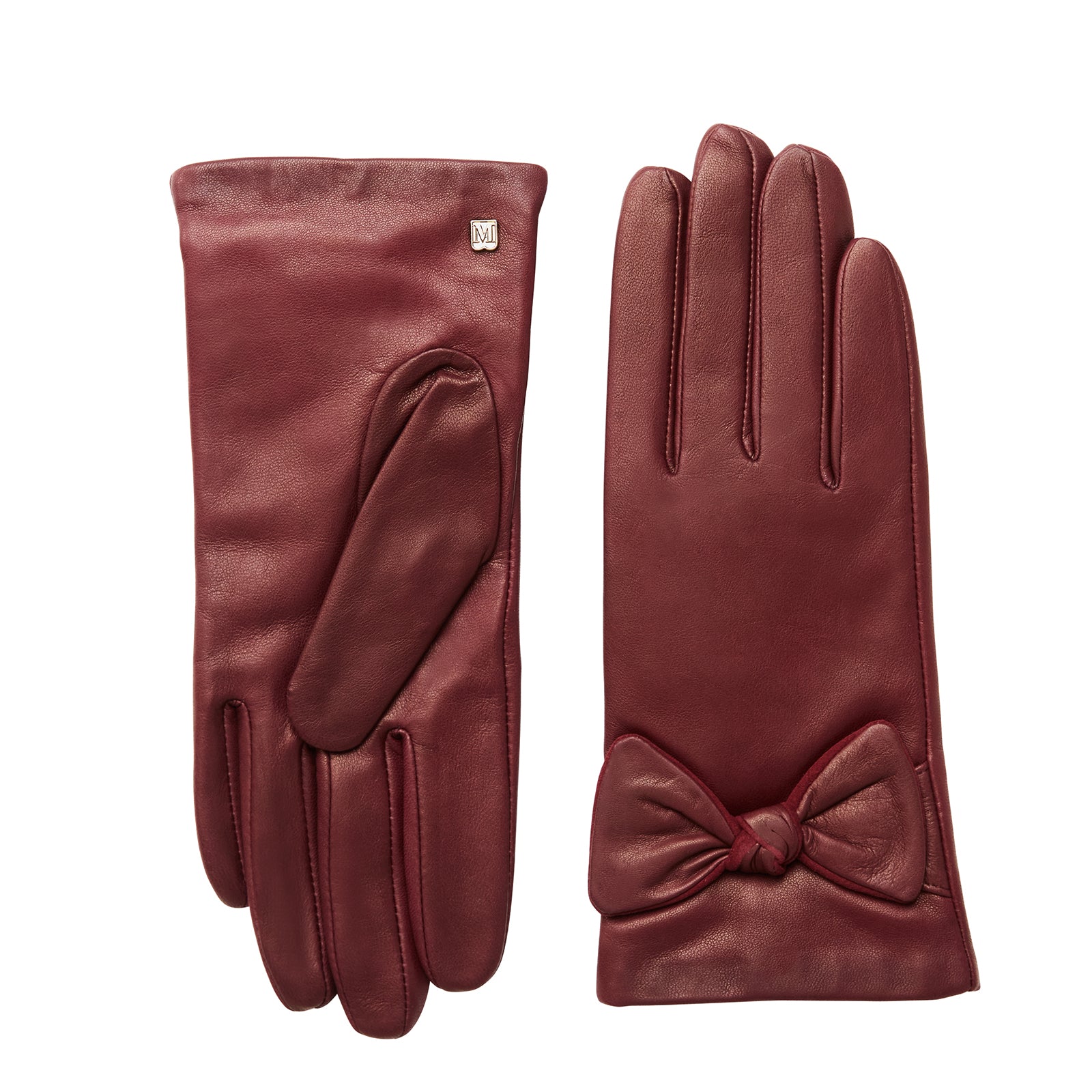 Image of Women's Knotted Bow Gloves - Bordeaux