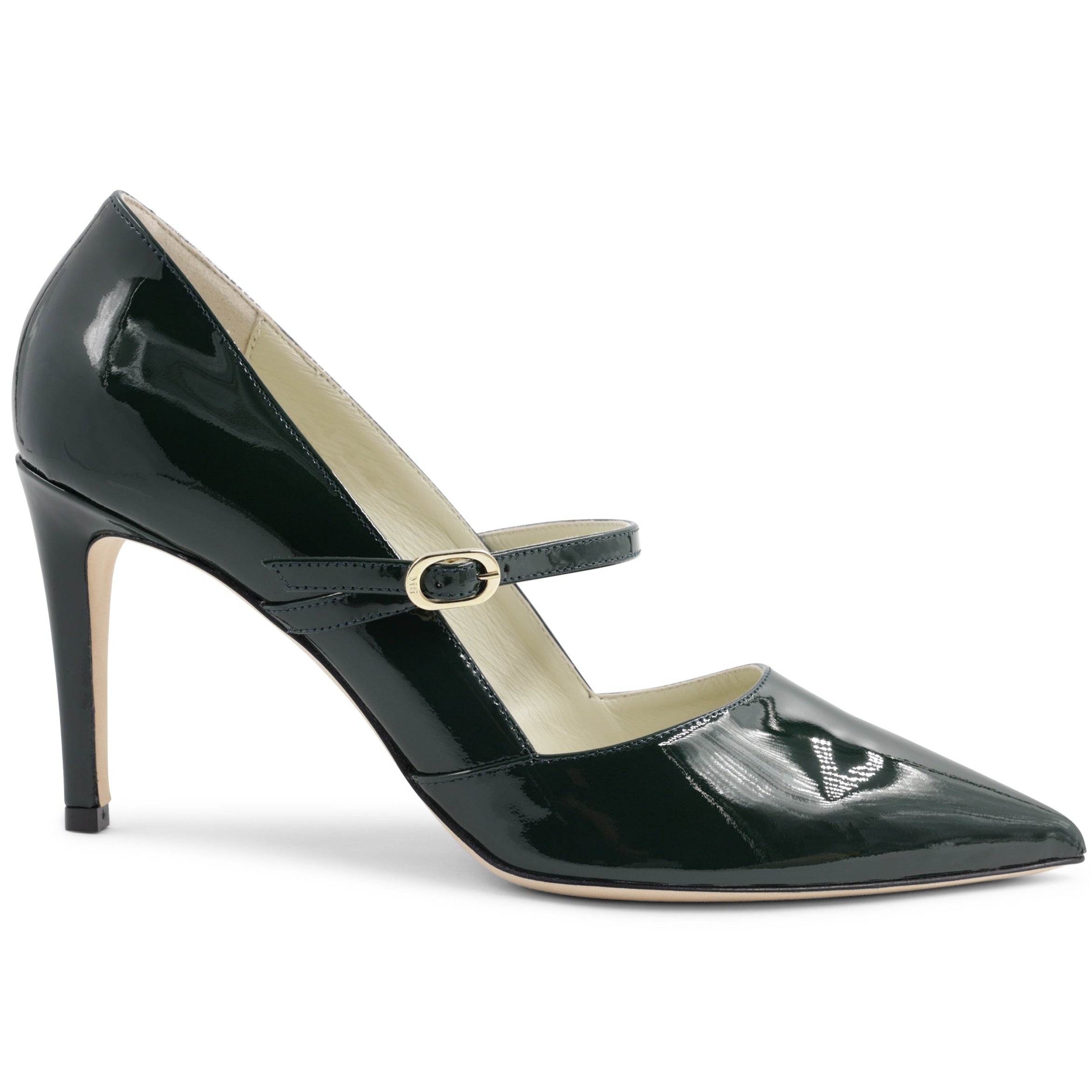 Gemma Mary-Jane Leather Pump - Emerald Patent – Bruno Magli