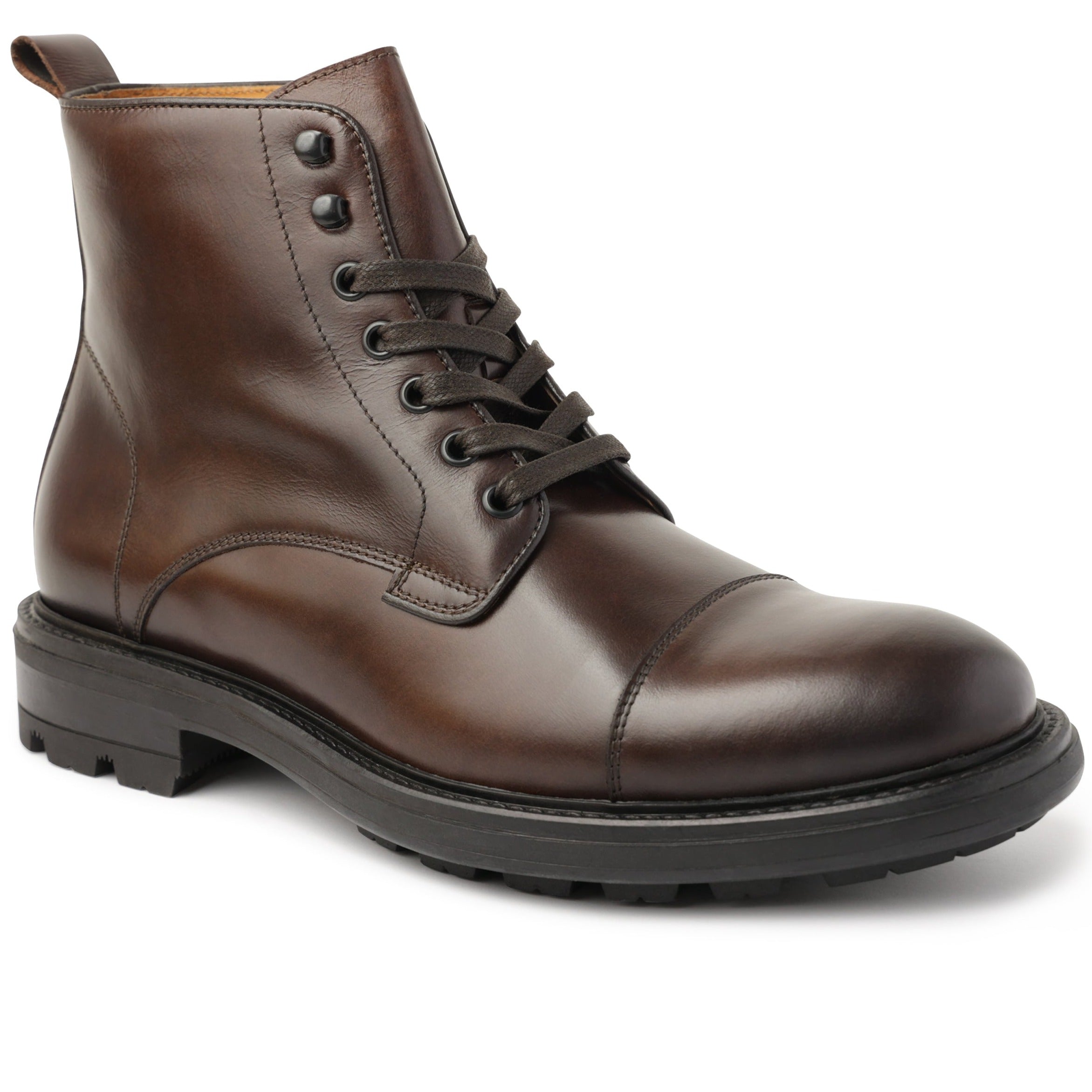 Image of King Casual Cap-Toe Leather Boot - Brown