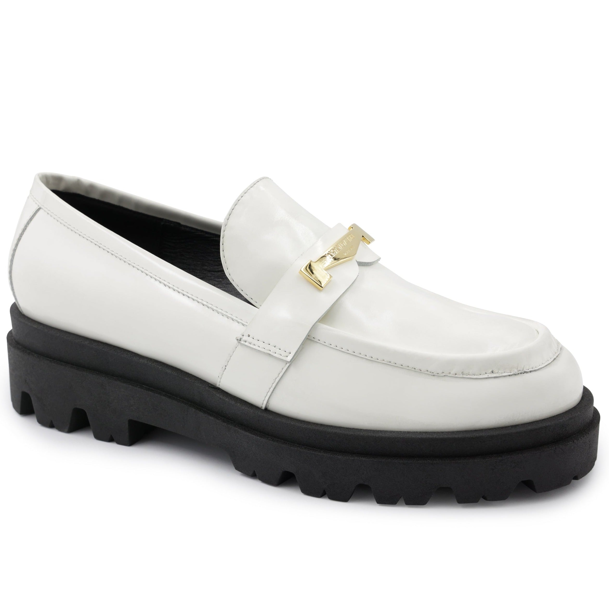 Image of Lapo Polished Leather Modern Loafer - Off White