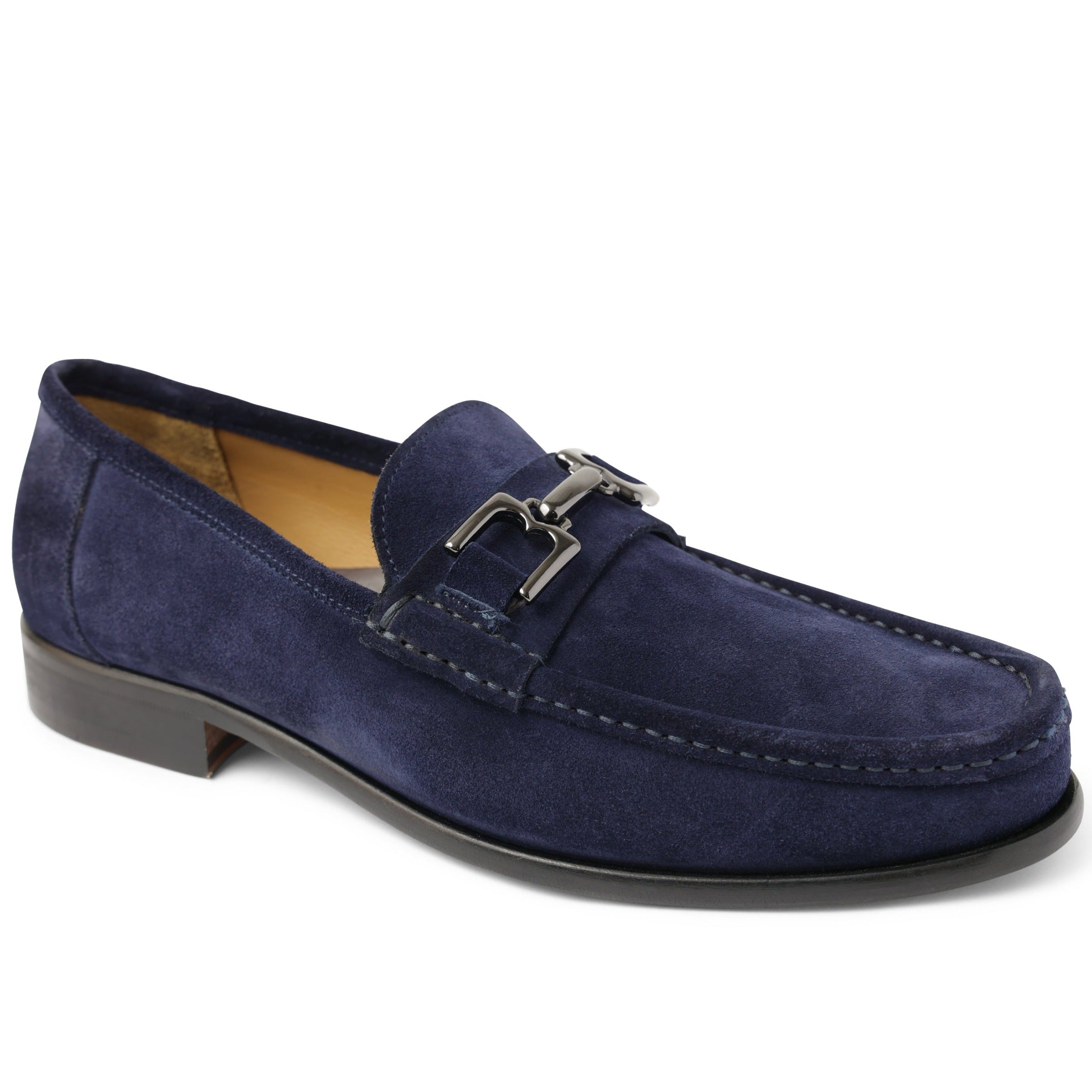 Trieste Classic Leather Moccasin - Navy Suede – Bruno Magli