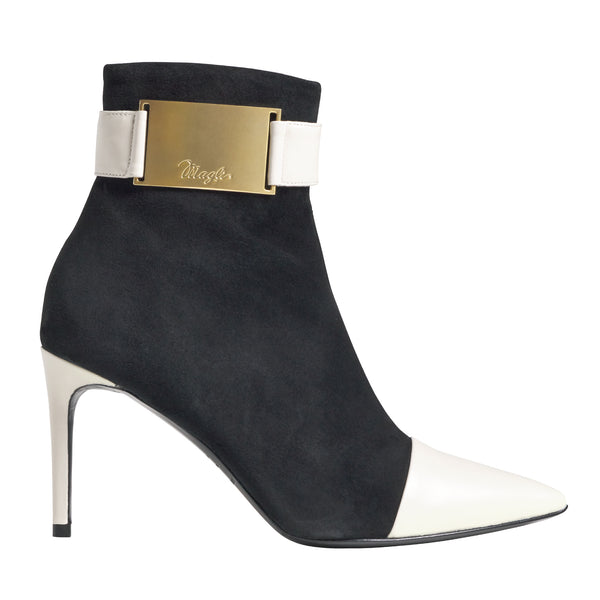 Alessia Suede/Nappa Ankle Boot - Black/Bone