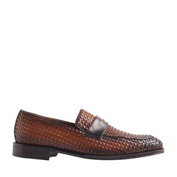 Arezzo Woven Leather Penny Loafer 