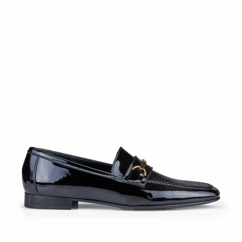 black patent loafer womens