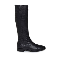 black leather croc boots