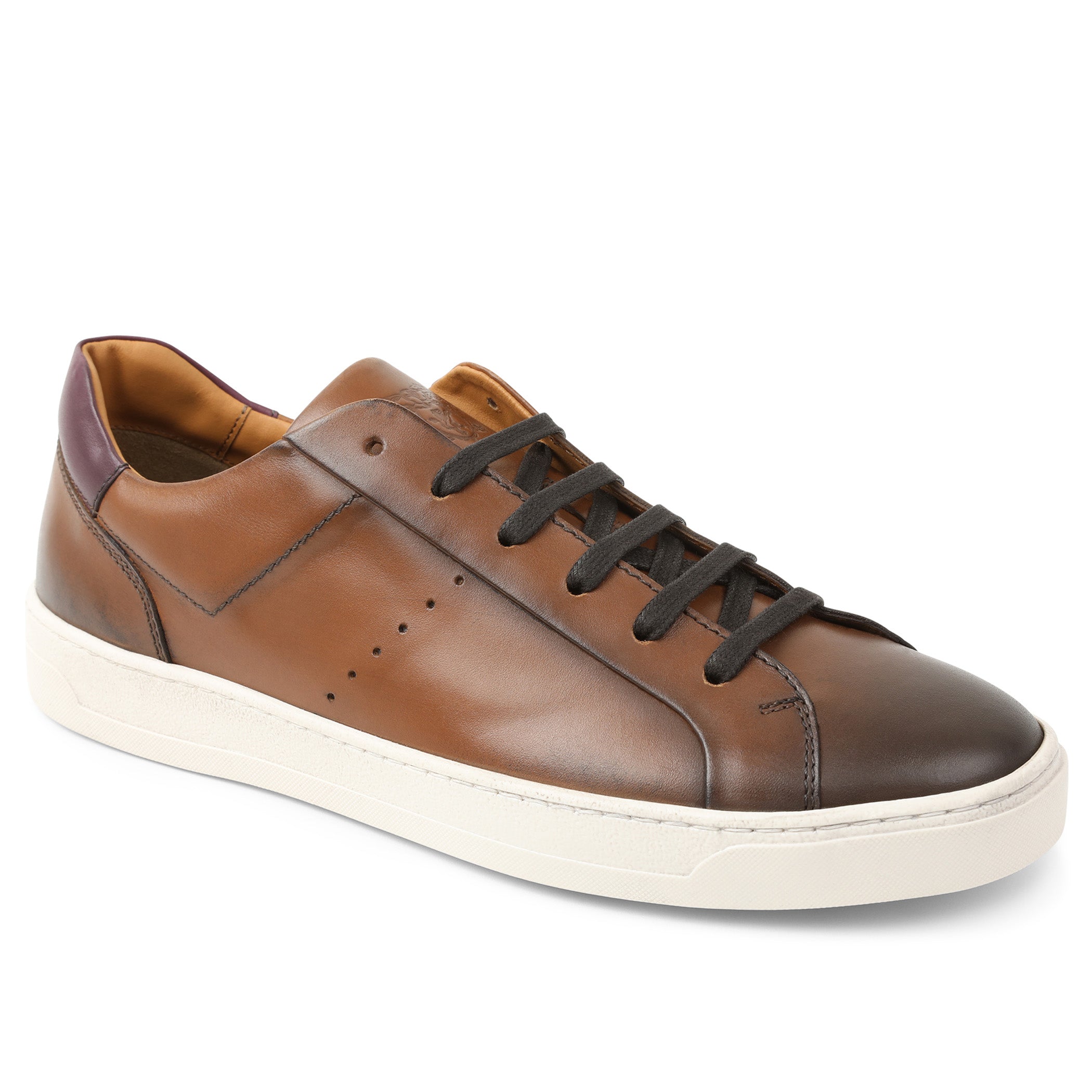 Image of Dante Lace-to-Toe Leather Sneaker - Cognac