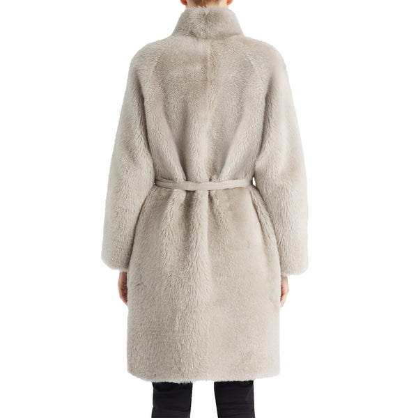 Women's Suzetta Structured Shearling Coat - Beige