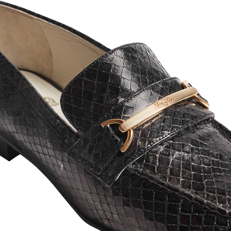 snake leather loafers