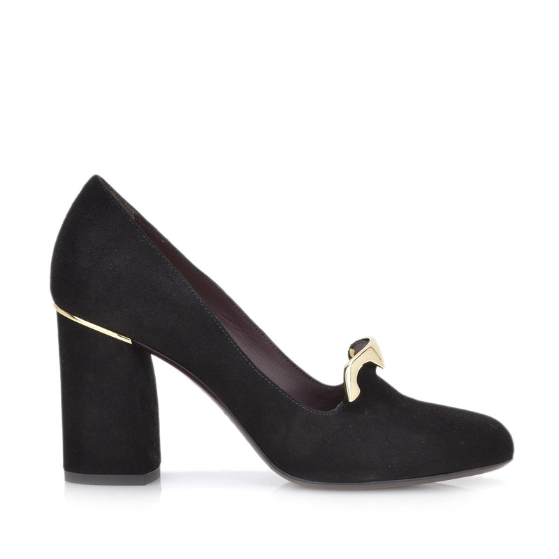 Vissa Chunky Heel Pump, 3-Inch - Black 